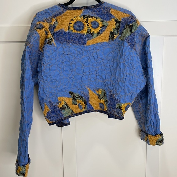 Handcrafted Quilted Embroidered Crop Jacket - Picture 5 of 9